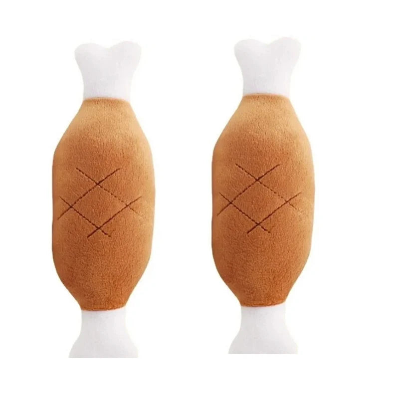 Plush Chicken Leg Dog Toys – Squeaky, Soft, and Fun!