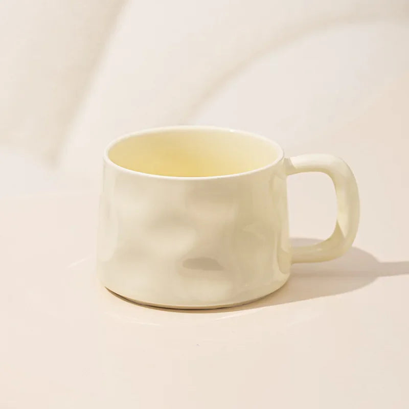 Ceramic Coffee Mug with Matching Tray, Modern Pastel Cup &amp; Saucer Set