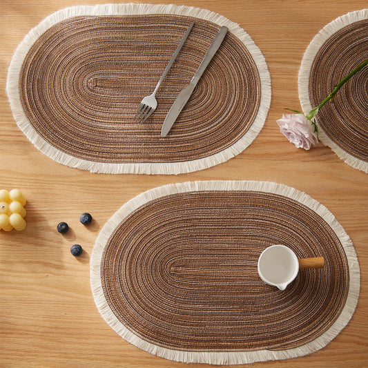 Set of 4 Oval Heat-Resistant Placemats