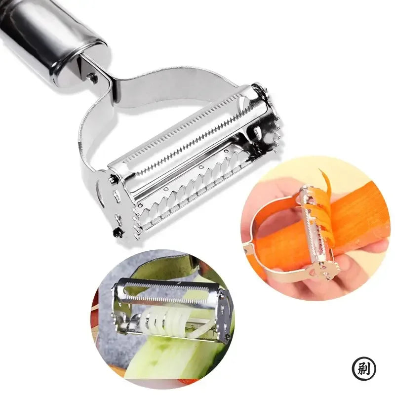 Premium Stainless Steel 2-in-1 Vegetable Peeler &amp; Julienne Slicer