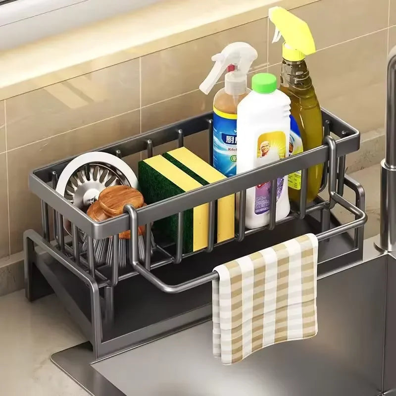 Compact Plastic Sponge Holder for Kitchen Sink – Drip-Dry Design