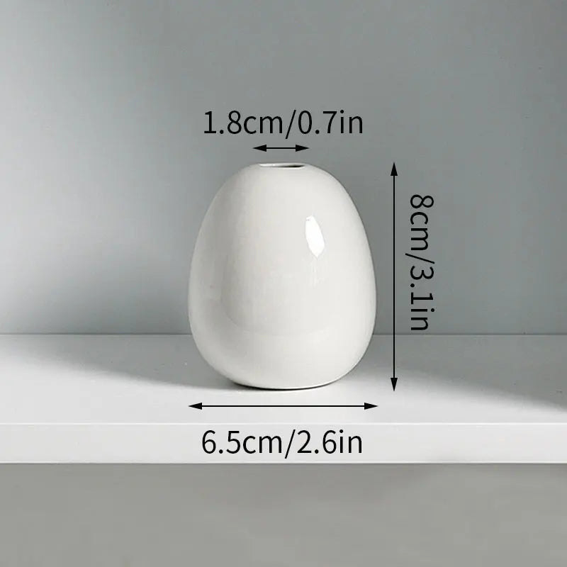 Modern Nordic Ceramic Flower Vase – White