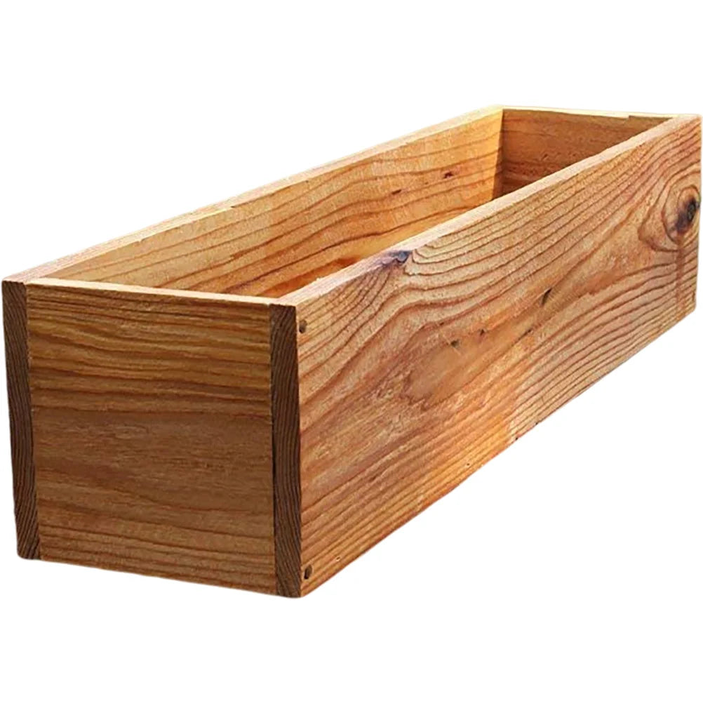 Rustic Wooden Planter Box – 11.8 in, Rectangular Cedar Design