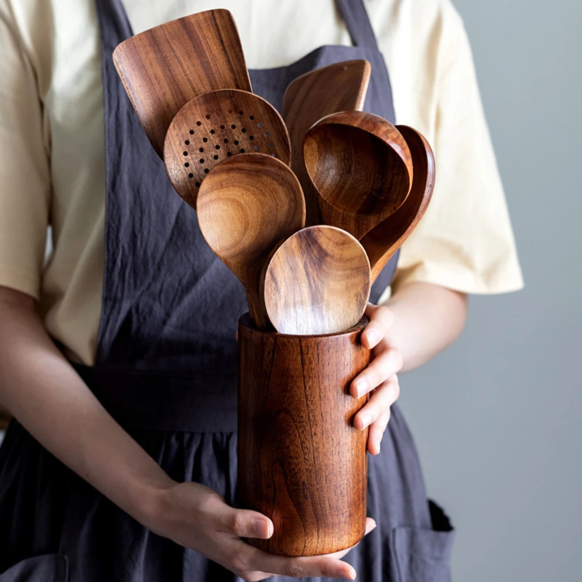 Wooden Kitchenware Cooking Set