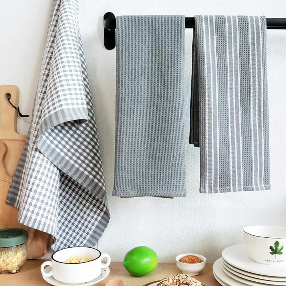 Cotton Kitchen Dish Towels – 100% Pure Cotton, Absorbent & Durable Waffle Weave