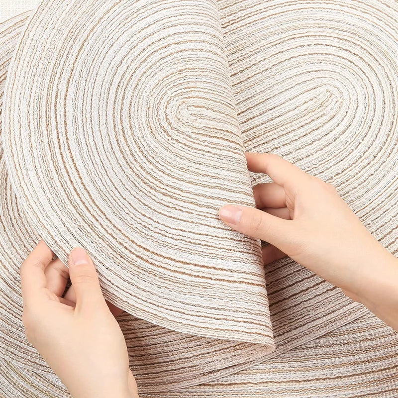 Braided Round Placemats – Durable &amp; Washable PU Table Mats