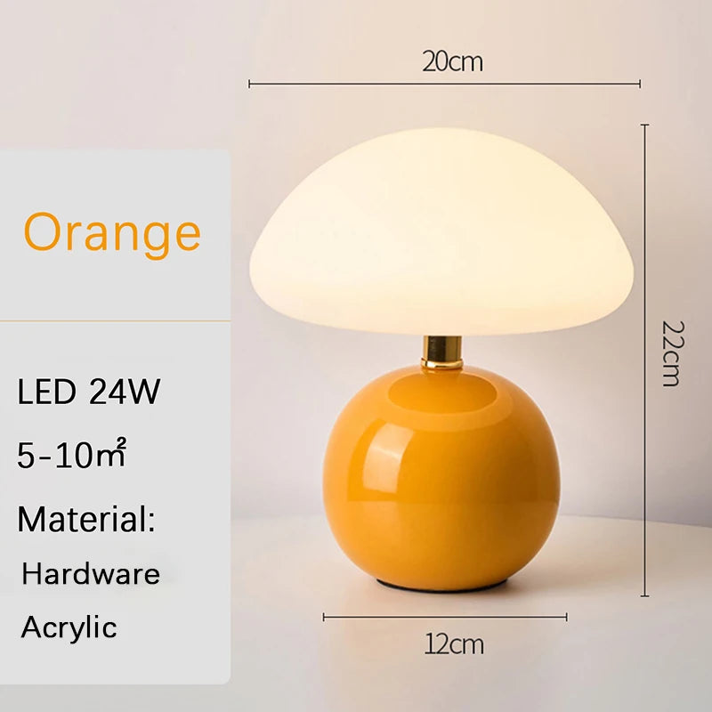 Multi-Color Iron Table Lamp with LED Light – Modern Bedroom Lighting