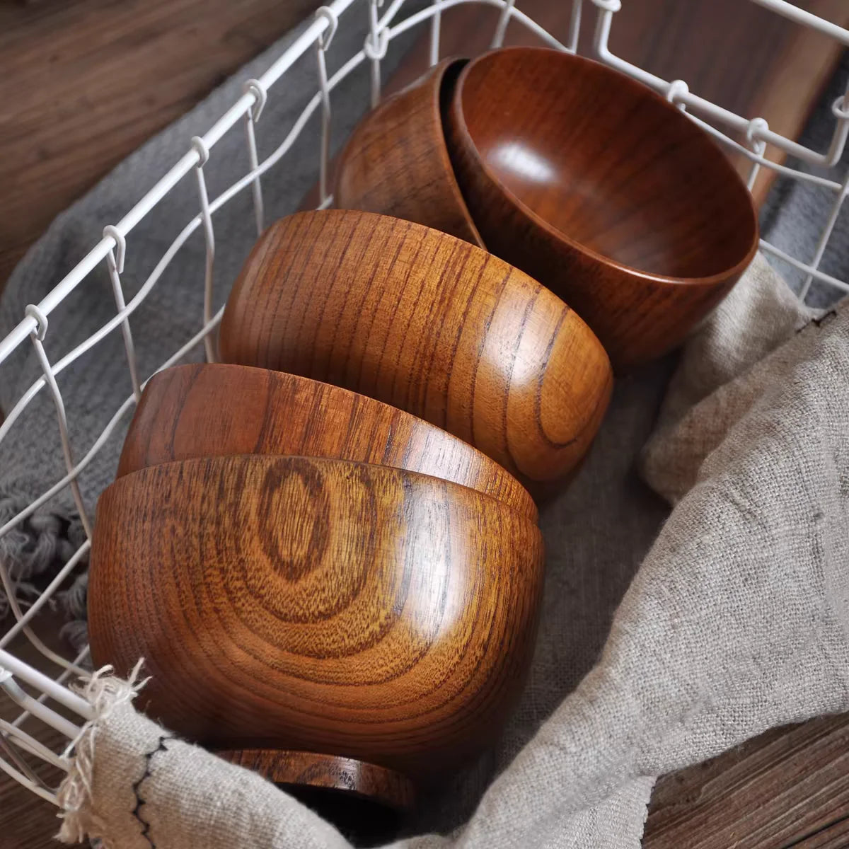 Wooden Jujube Bowl – Handcrafted Natural Solid Wood Bowl