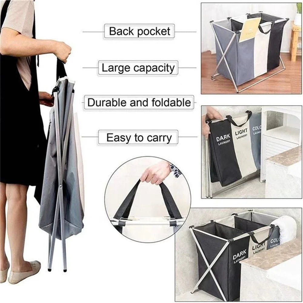 Foldable Laundry Hamper with Compartments