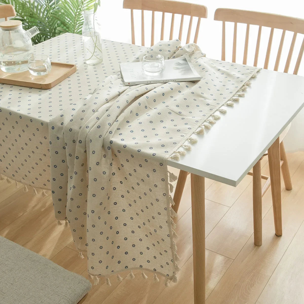 Pastoral Style Plaid Tablecloth – Linen &amp; Cotton Blend