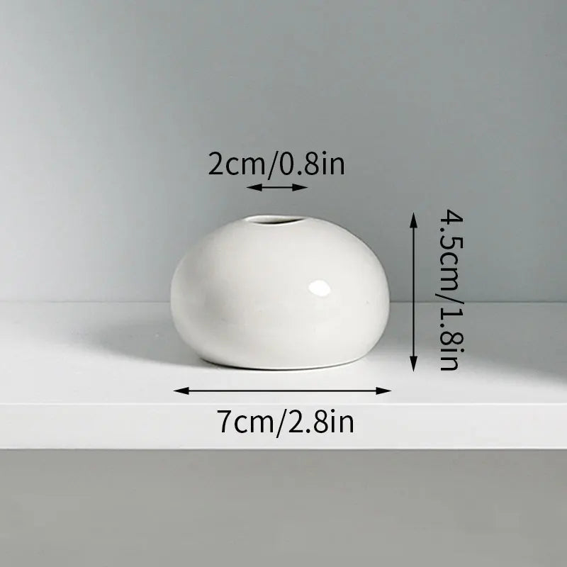 Modern Nordic Ceramic Flower Vase – White