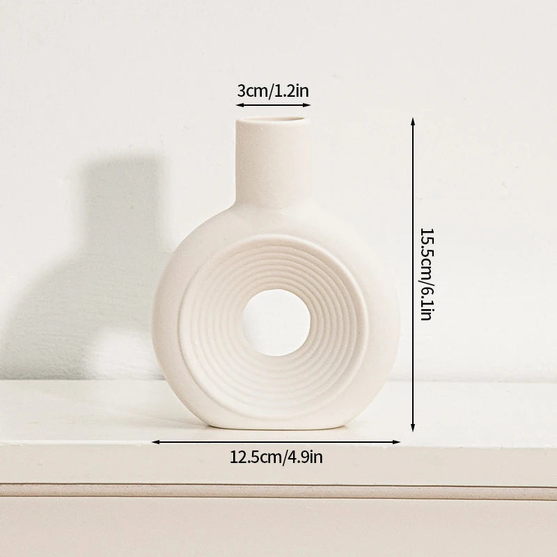 Minimalist Ceramic Vase – Frosted Nordic Style for Home Decor