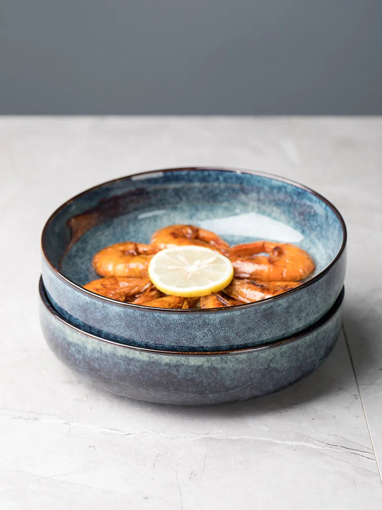 7.3-Inch Retro Porcelain Bowl – Handcrafted Glazed Design