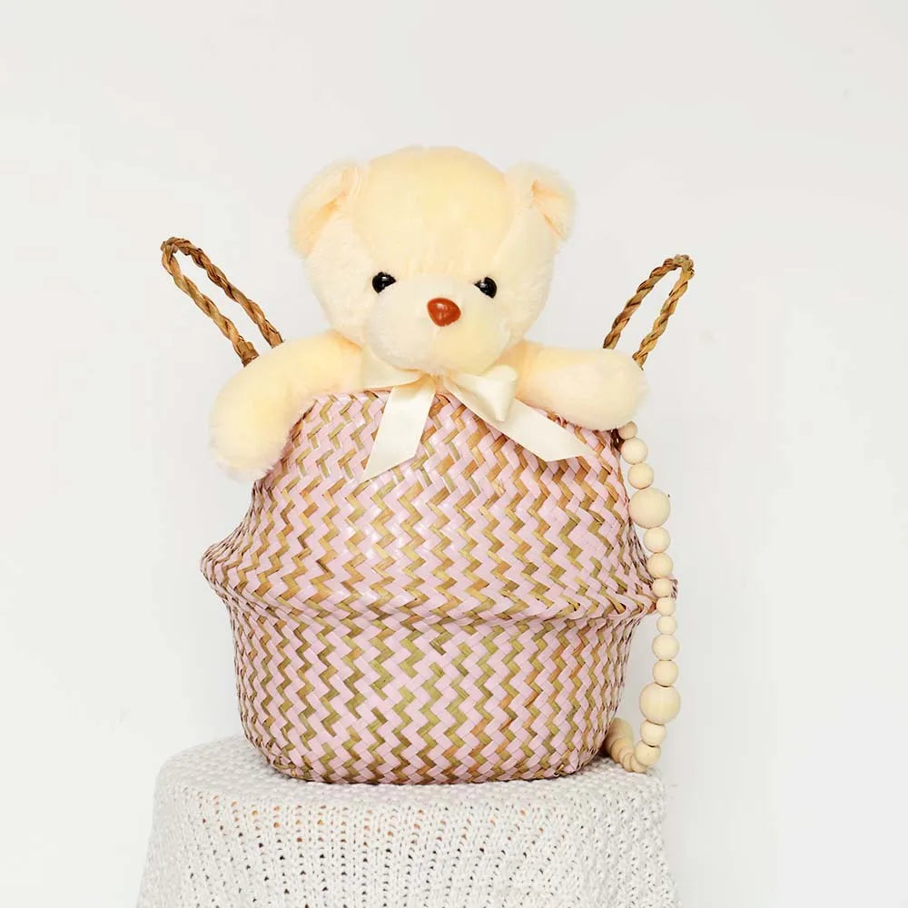 Handwoven Wicker Wall Basket – Foldable Multi-Purpose Storage &amp; Flower Display