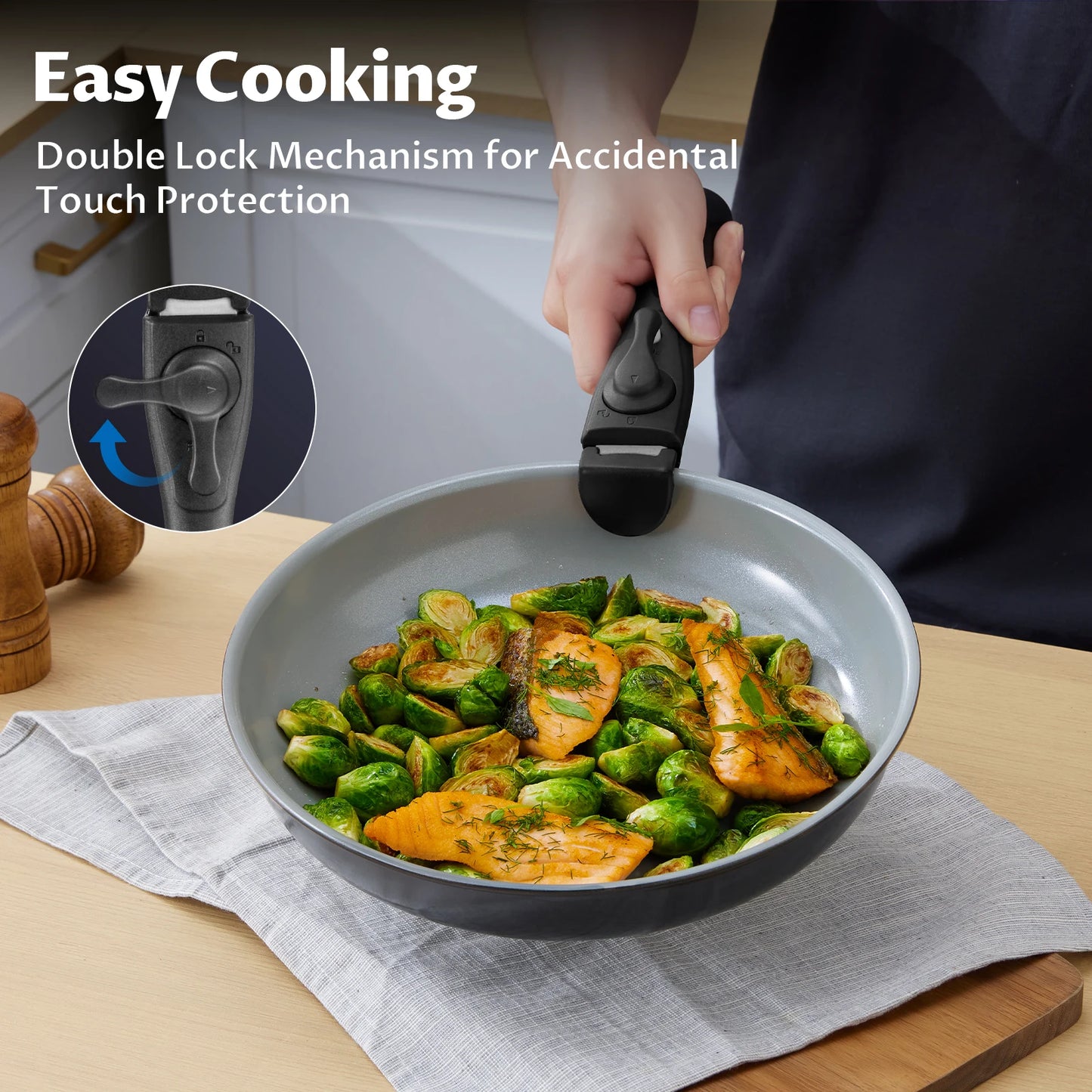 13-Piece Non-Stick Ceramic Cookware Set with Removable Handles