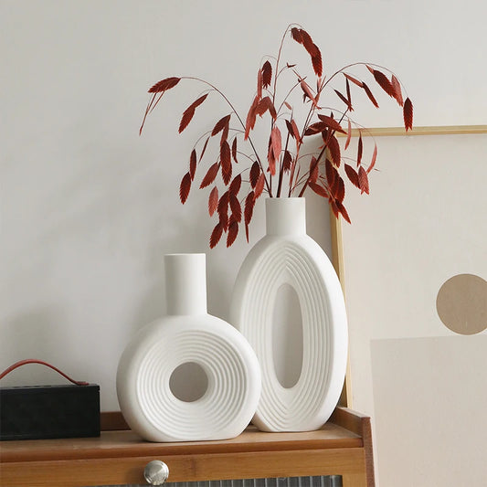 Minimalist Ceramic Vase – Frosted Nordic Style for Home Decor
