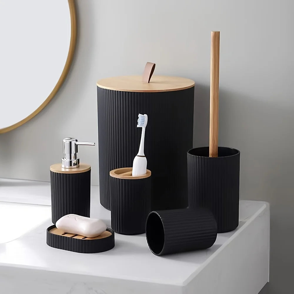 6-Piece Plastic Bathroom Accessories Set