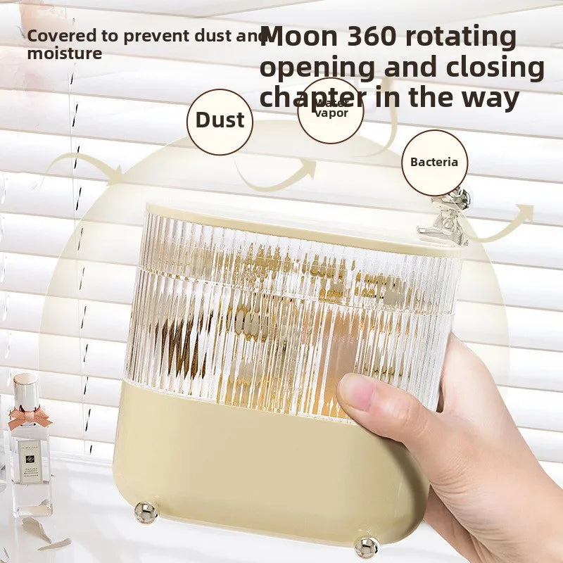 Rotating Desktop Storage Box – 3/4 Tier Covered Organizer