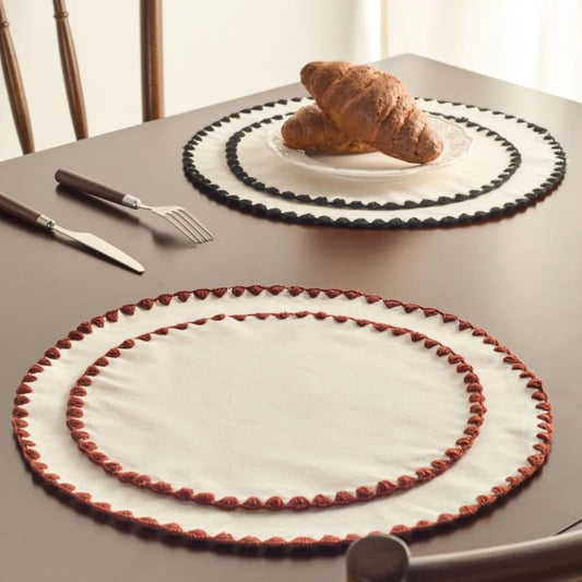 Round Cotton-Linen Placemats