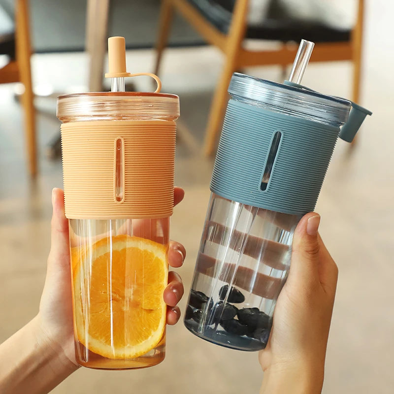 24oz  Reusable Plastic Water Bottle with Straw – Lightweight &amp; Eco-Friendly