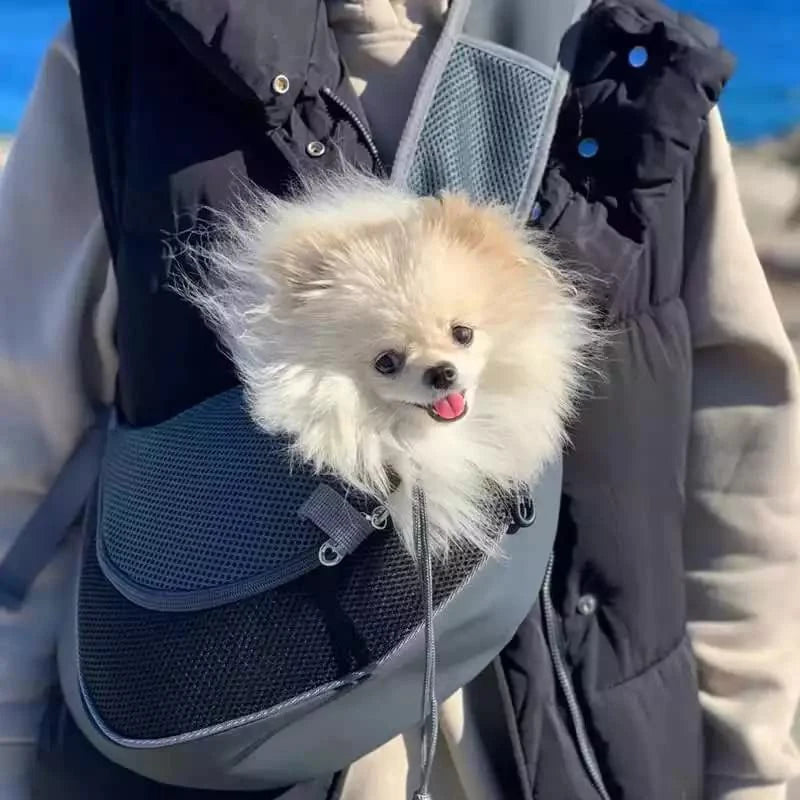 Breathable Pet Carrier Sling – Hands-Free Travel Bag for Small Dogs &amp; Cats