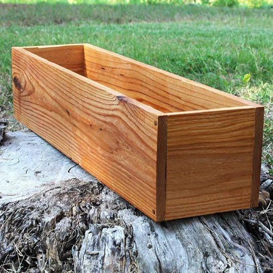 Rustic Wooden Planter Box – 11.8 in, Rectangular Cedar Design
