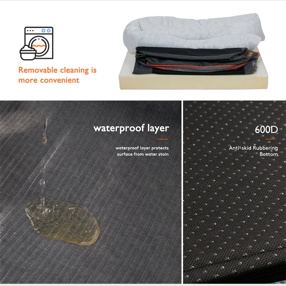 Orthopedic Memory Foam Dog Bed – Washable, Waterproof, Heavy Duty (L to 3XL Sizes)
