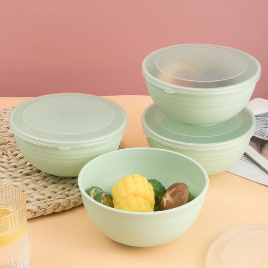 Plastic Food Storage Bowl with Lid – Approx. 32 fl oz Capacity