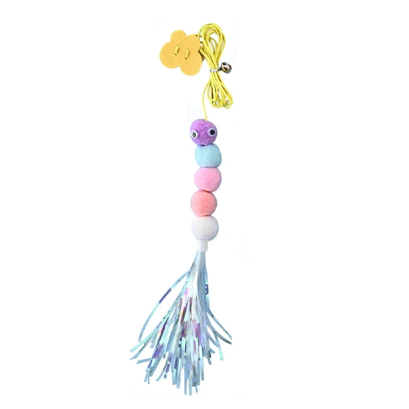 Interactive Hanging Feather Cat Toy – Elastic Rope Play Kit