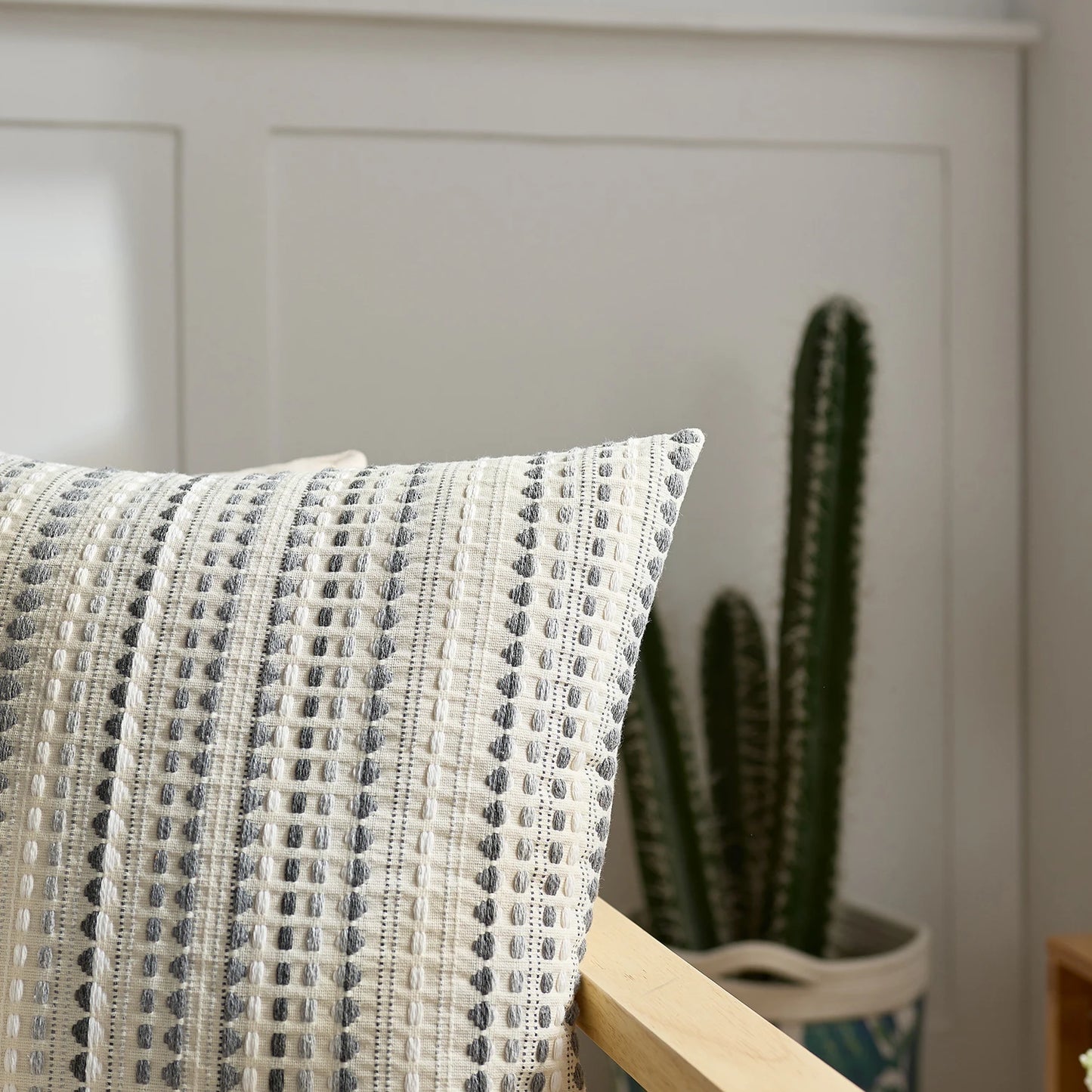 Geometric Cotton Seat &amp; Back Cushion