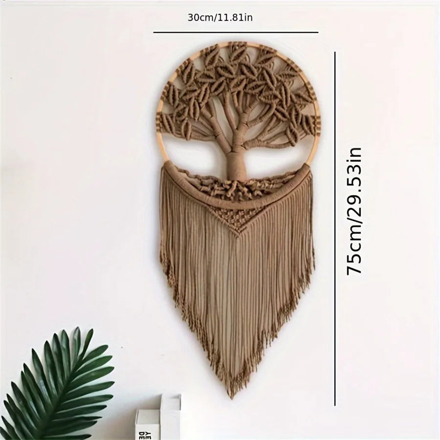 Tree of Life Dream Catcher – Large Macrame Wall Hanging Boho Decor