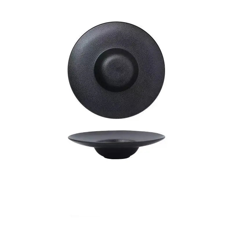 10-Inch Ceramic Straw Hat Plate – Minimalist Dinnerware