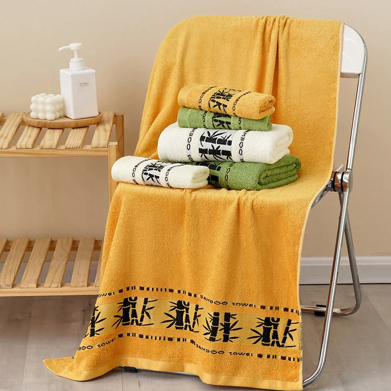 Bamboo Fiber Jacquard Towel Set – 2 Piece