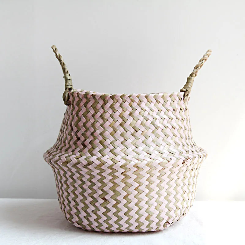 Handwoven Wicker Wall Basket – Foldable Multi-Purpose Storage &amp; Flower Display