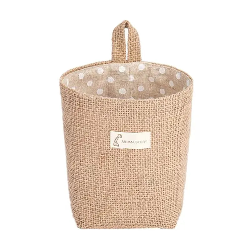 Cotton &amp; Linen Hanging Wall Storage Sack – Modern Organizer