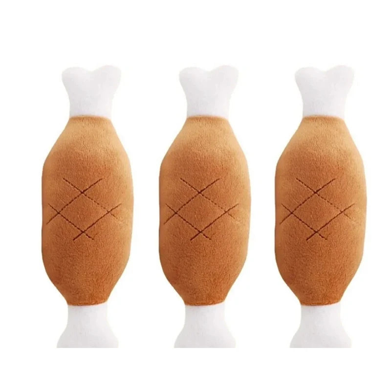 Plush Chicken Leg Dog Toys – Squeaky, Soft, and Fun!