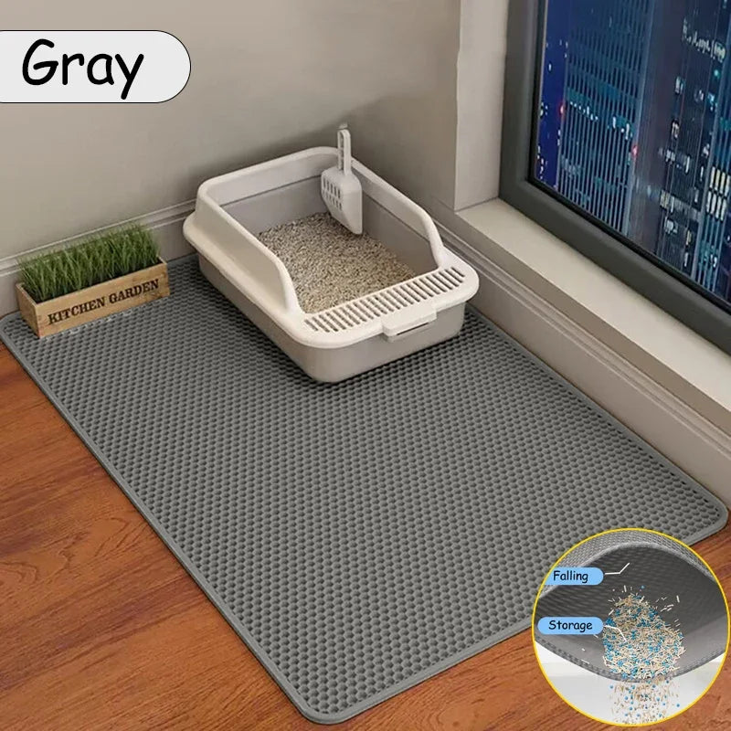 Double-Layer Waterproof Cat Litter Mat – Non-Slip, Washable EVA Material