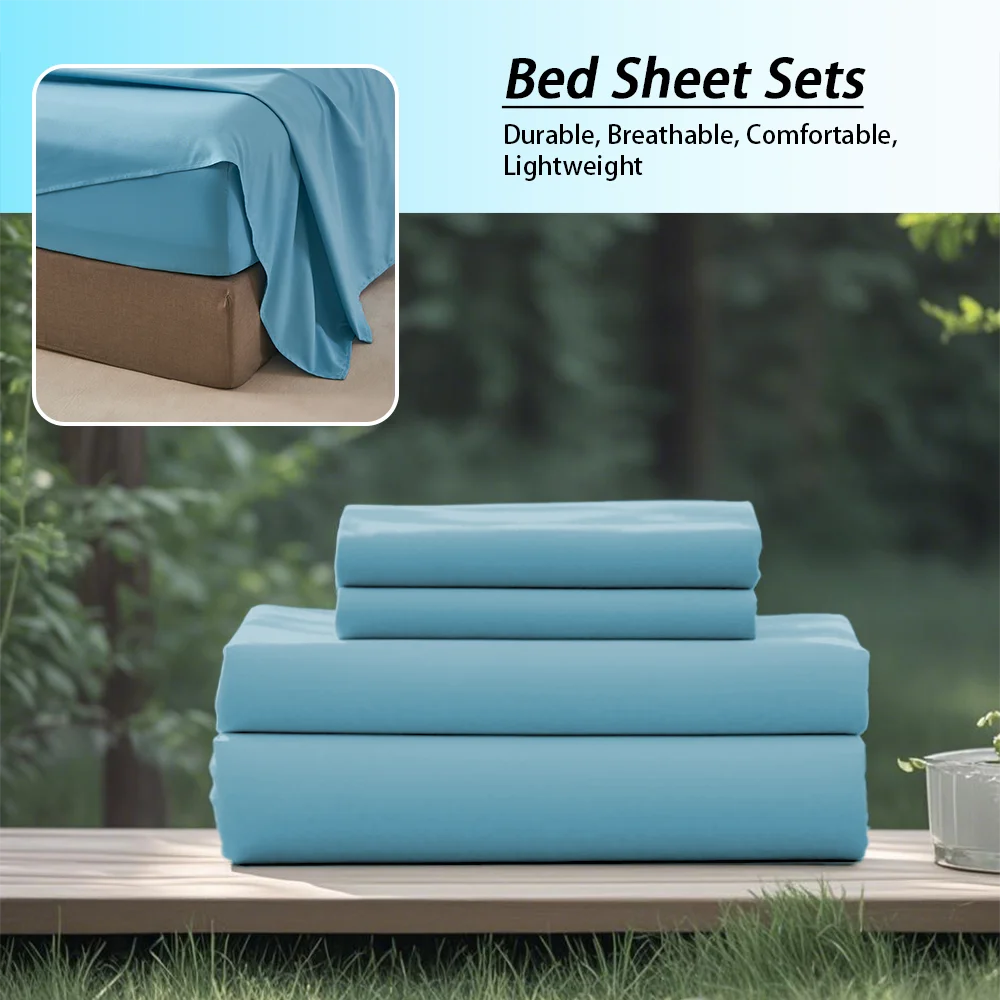 Ultra Soft Microfiber Bedding Set – 4 Piece Solid Color Comforter Set