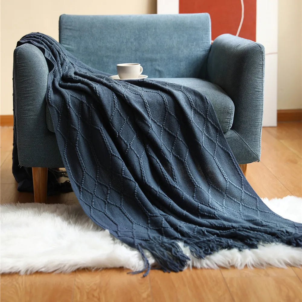 Cozy Knit Throw Blanket – Soft, Lightweight &amp; Travel-Friendly