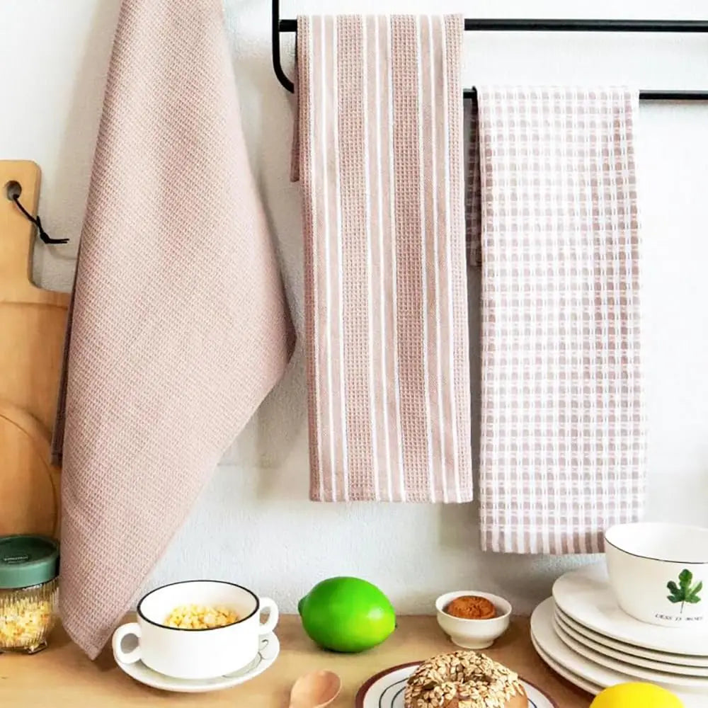 Cotton Kitchen Dish Towels – 100% Pure Cotton, Absorbent & Durable Waffle Weave