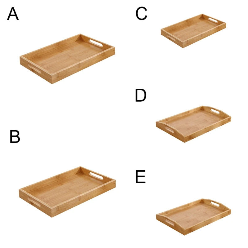Natural Bamboo Wooden Serving Tray