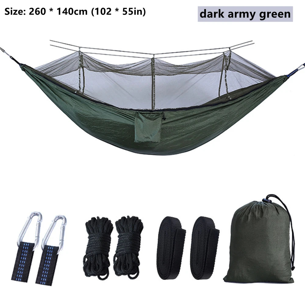 Double Hammock with Mosquito Net – Lightweight Outdoor Camping Swing