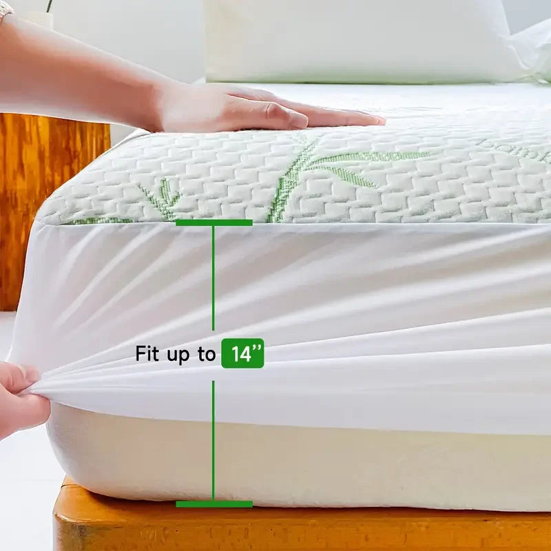 Waterproof Bamboo Mattress Protector – Soft, Breathable &amp; Cooling