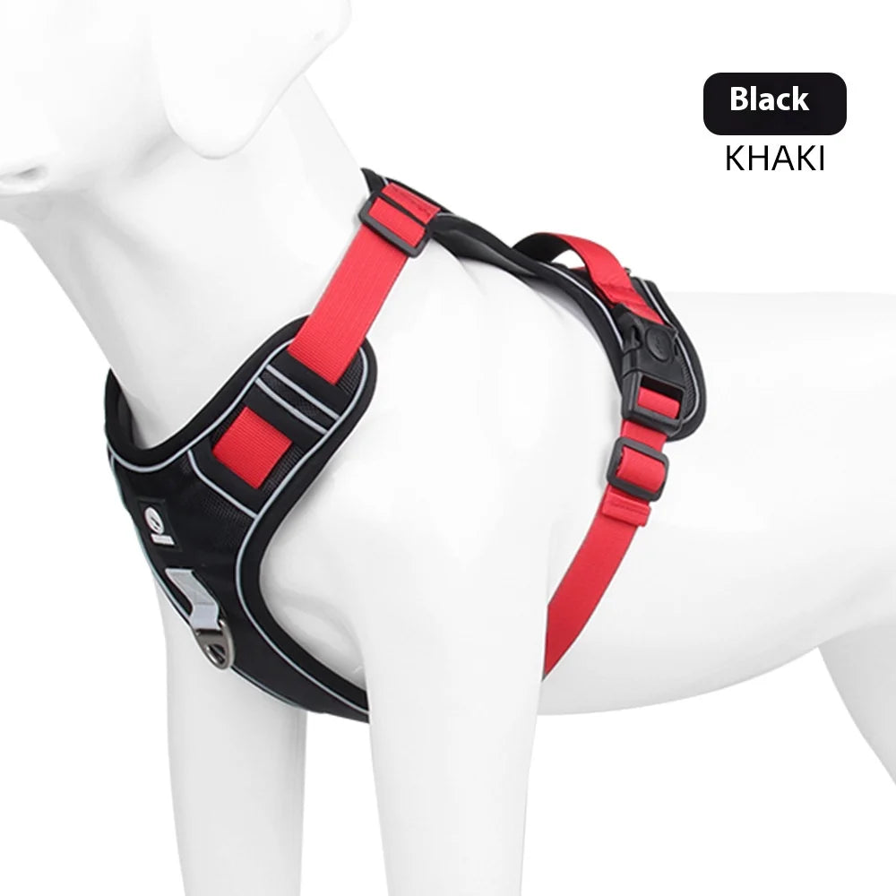 Anti-Pull Reflective Dog Harness – Adjustable, Chew-Proof, Durable for Large Dogs