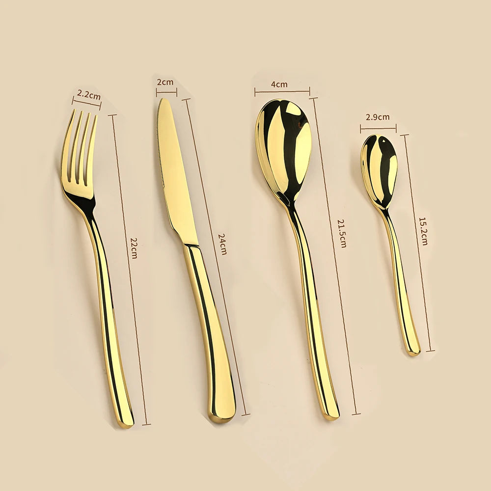 Stainless Steel Dinnerware Set – Solid Pattern, Eco-Friendly