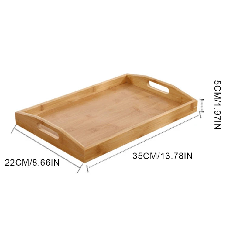 Natural Bamboo Wooden Serving Tray