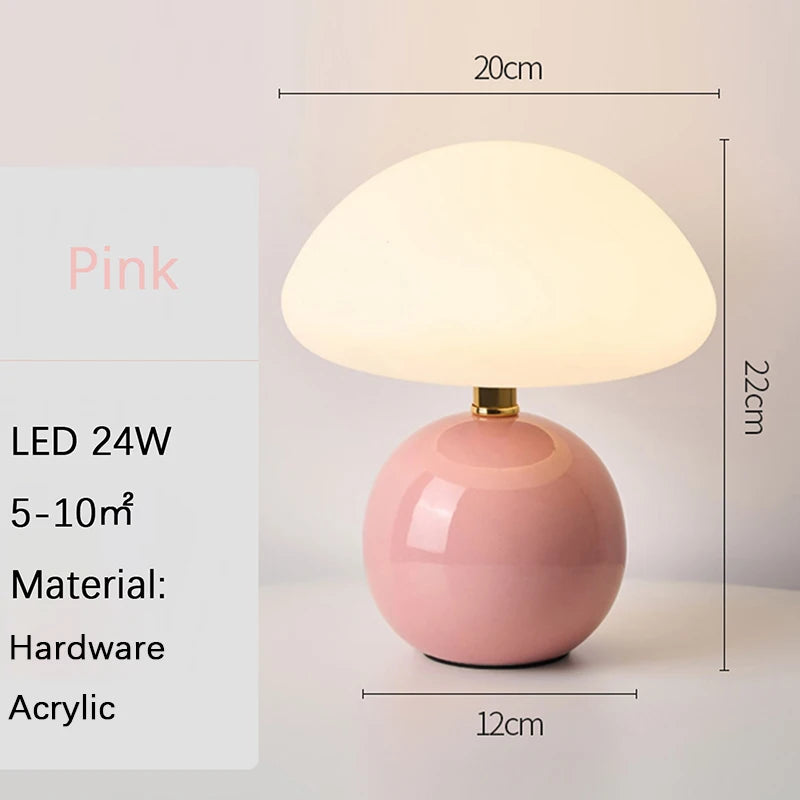 Multi-Color Iron Table Lamp with LED Light – Modern Bedroom Lighting