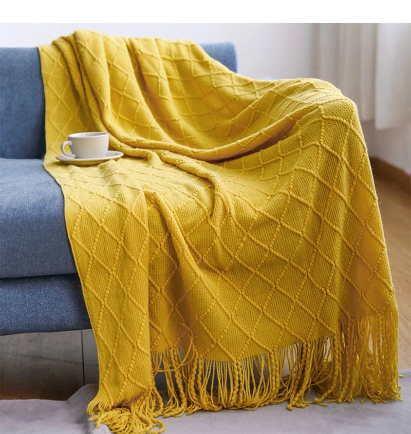 Cozy Knit Throw Blanket – Soft, Lightweight &amp; Travel-Friendly