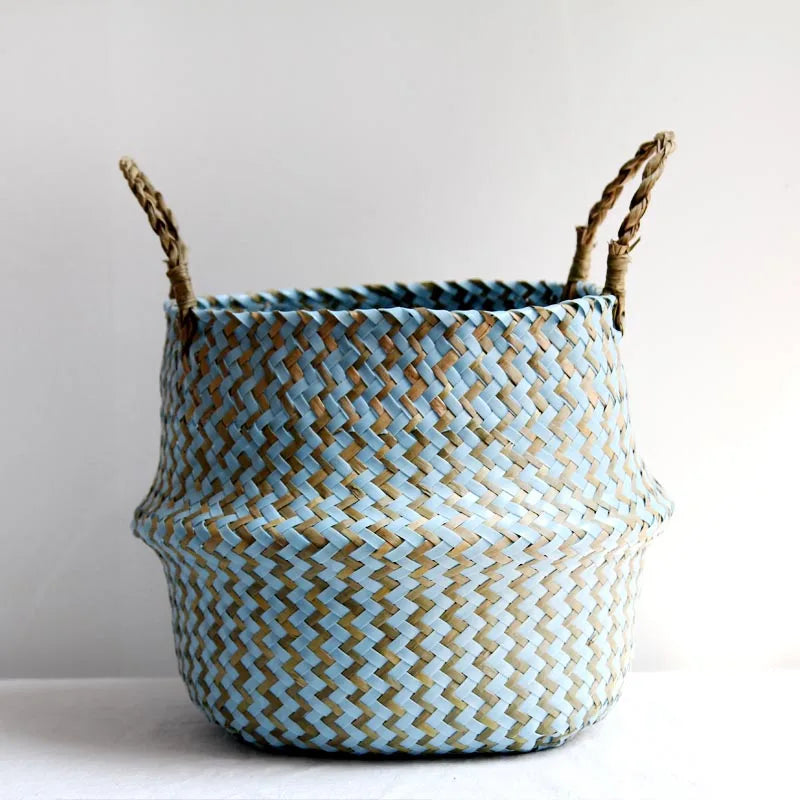 Handwoven Wicker Wall Basket – Foldable Multi-Purpose Storage &amp; Flower Display