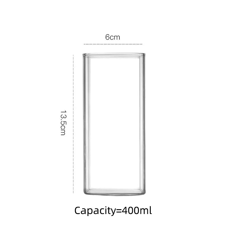 Large Capacity Highball Glass – Thin, Square, Transparent Drinkware